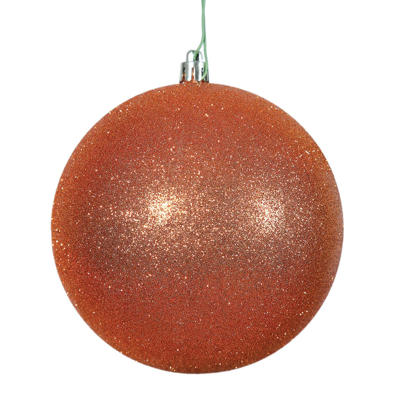 4" Burnish Orange Ball Ornament. Pack of 6