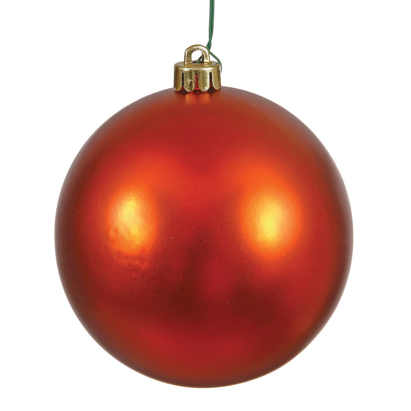 3" Burnish Orange Ball Ornament. Pack of 12