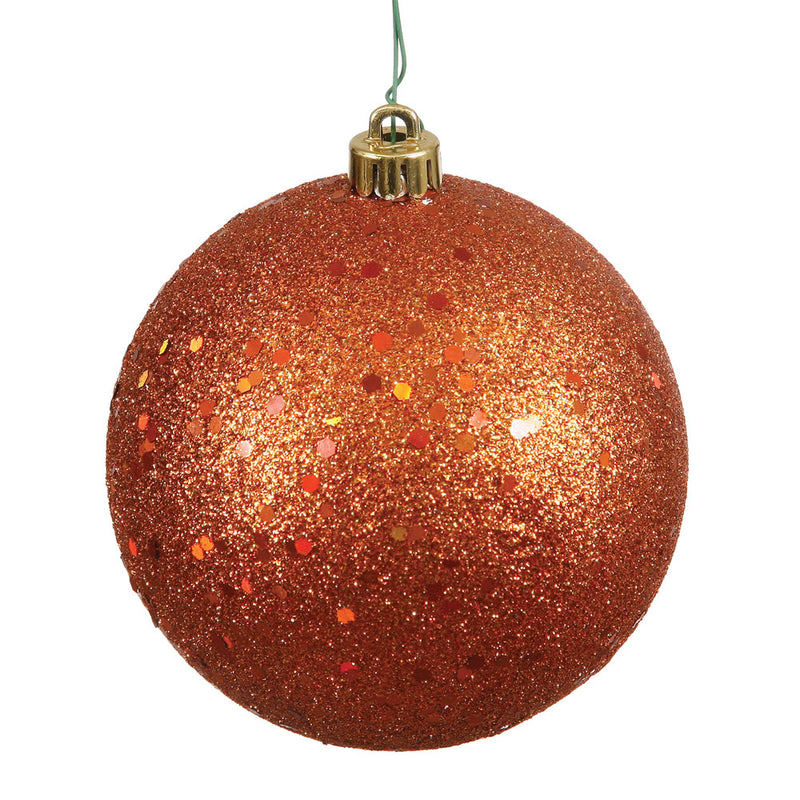 4" Burnish Orange Ball Ornament. Pack of 6