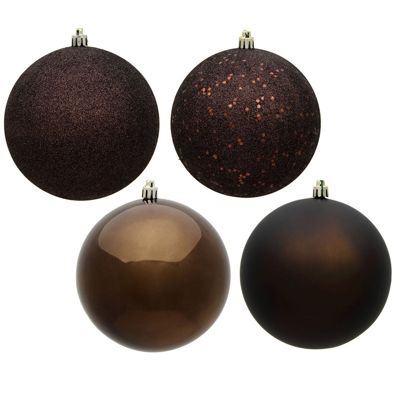 6" Chocolate Ball Ornament Box of 4