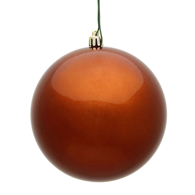 3" Copper Ball Ornament. Pack of 12