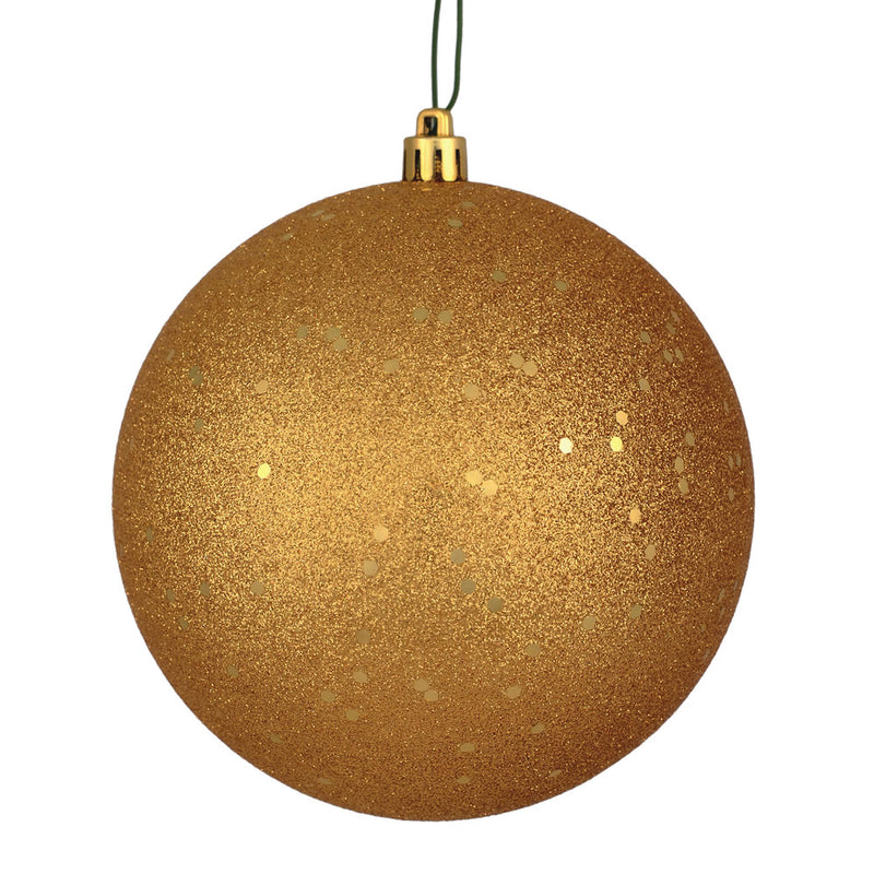 4" Copper/Gold Ball Ornament. Drill Pack of 6