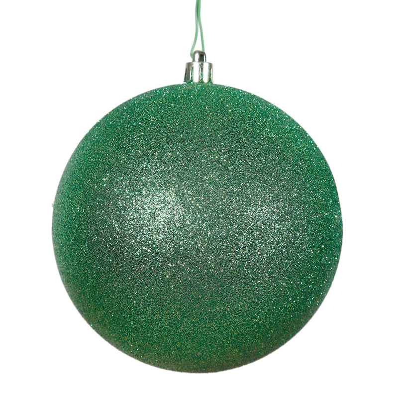 4" Green Ball Ornament. Pack of 6