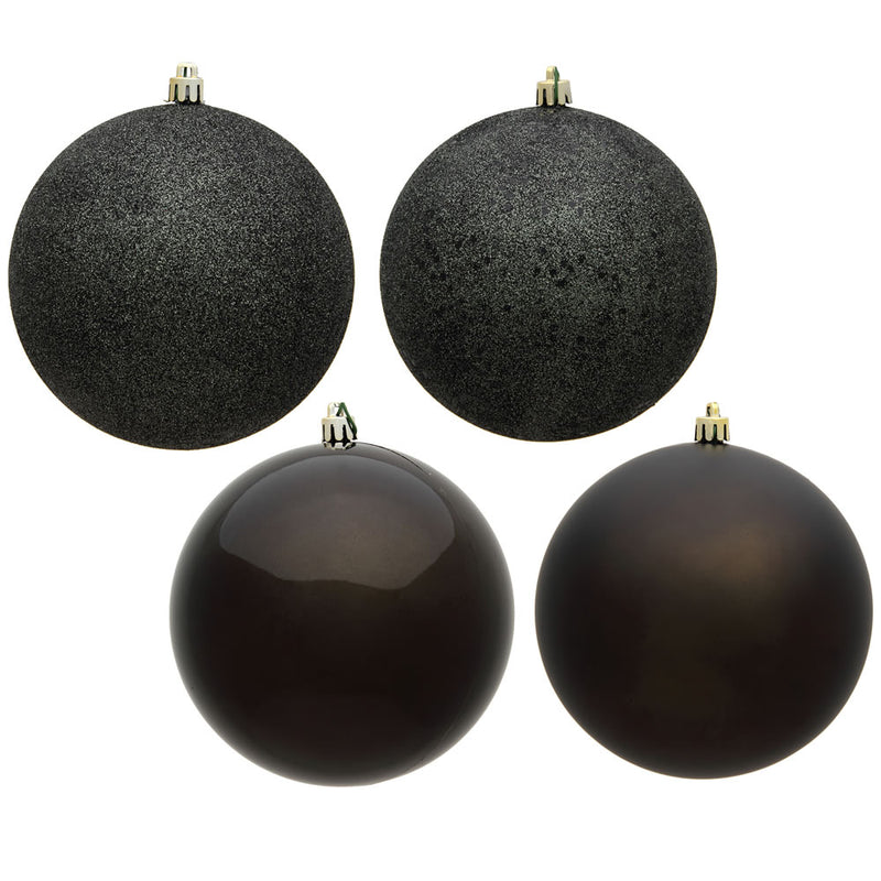 2.4" Gunmetal Ball Ornaments. Assorted Pack of 24