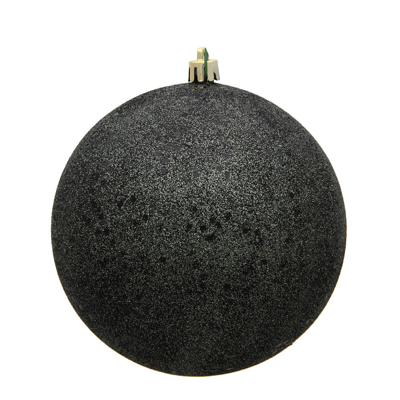 4" Gunmetal Ball Ornaments. Pack of 6