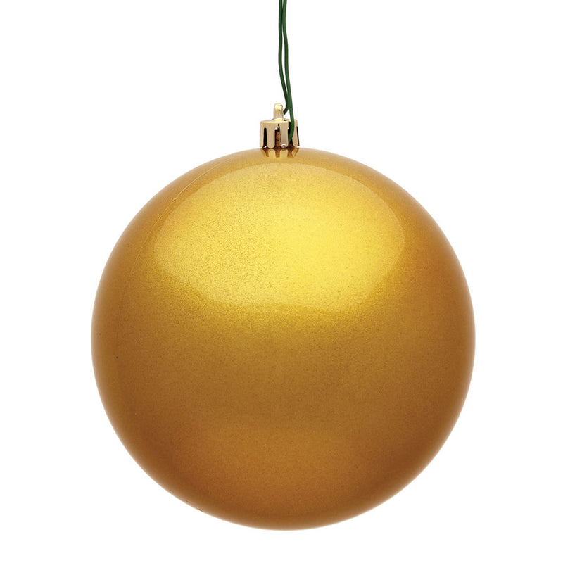 3" Honey Gold Ball Ornament. Pack of 12