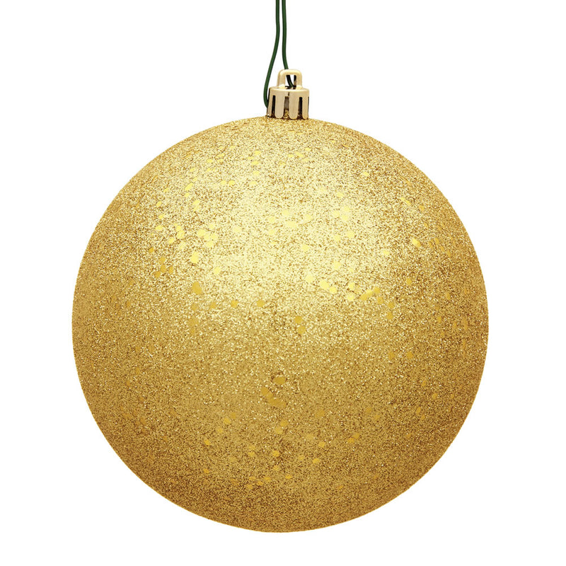 4" Honey Gold Ball Ornament. Pack of 6