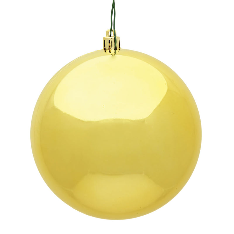 3" Honey Gold Ball Ornament. Pack of 12