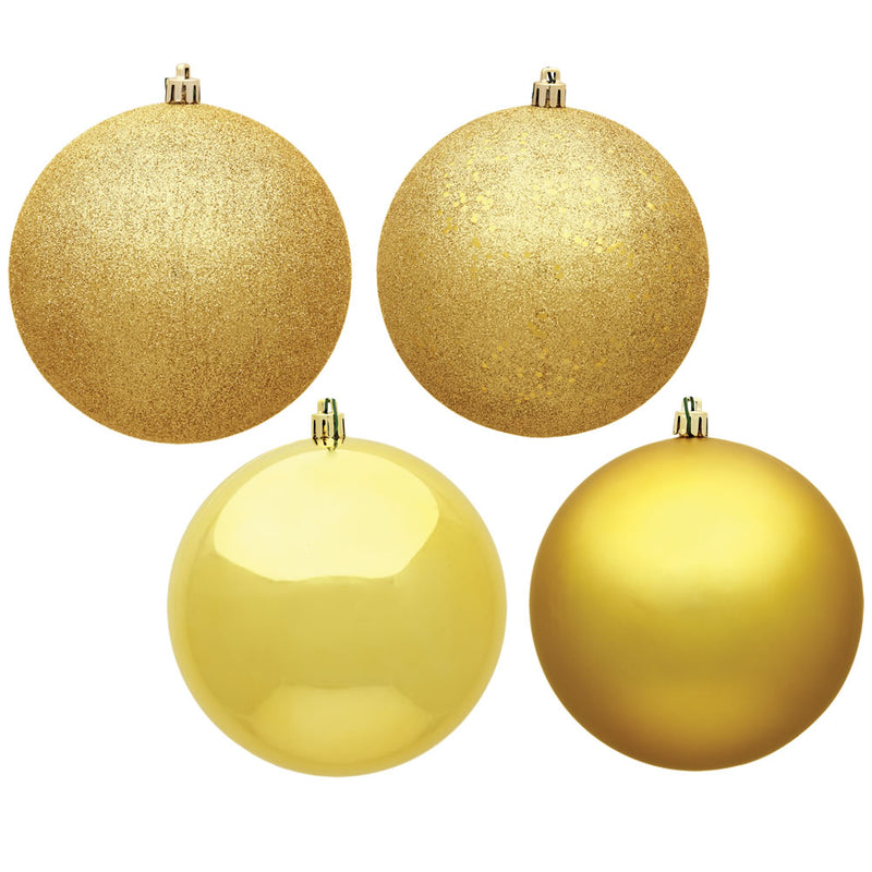 8" Honey Gold Ball 4-Finish Assortment Pack of 4