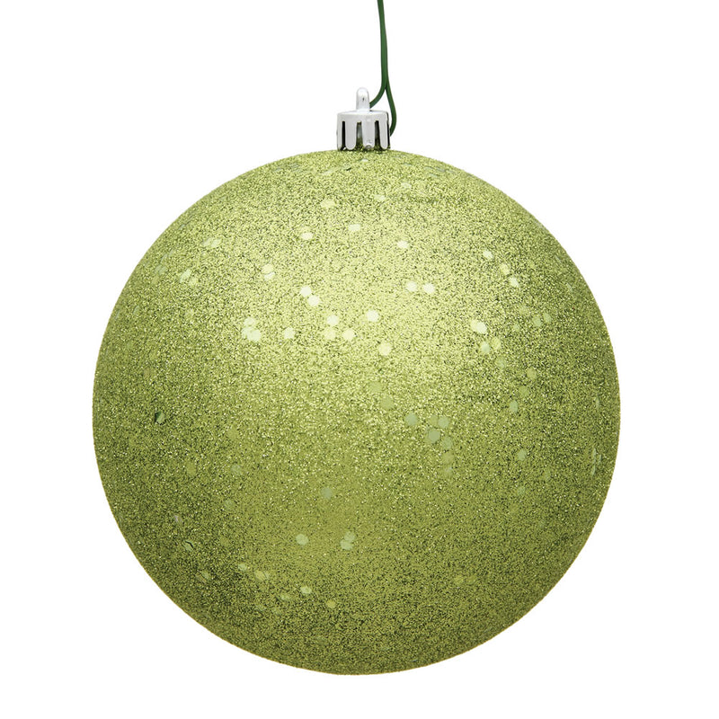 4" Lime Ball Ornament. Pack of 6