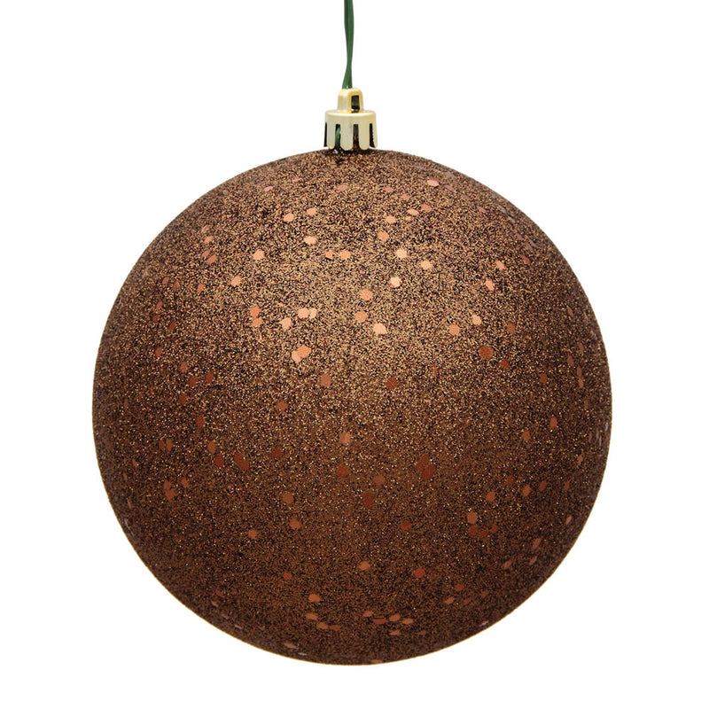 4" Mocha Ball Ornament. Pack of 6