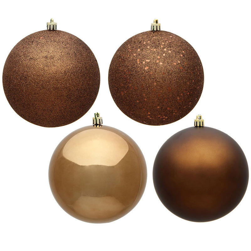 2.4" Mocha Ornament Assortment Pack of 60