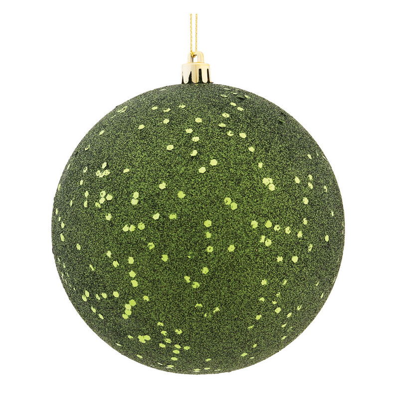 4" Moss Green Ball Ornament. Pack of 6