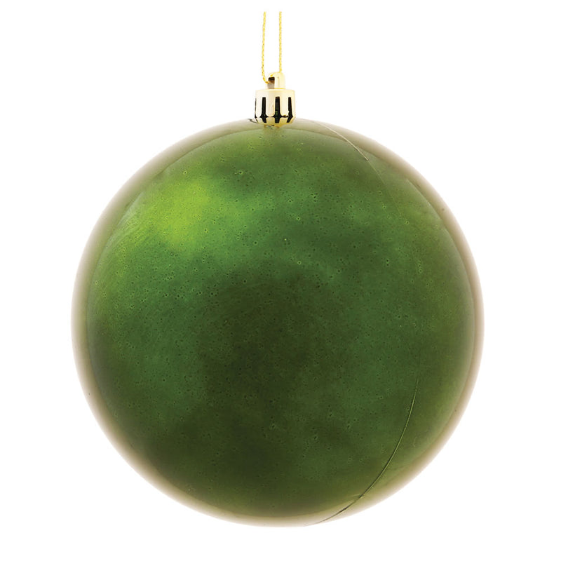 2.4" Moss Green Ball Ornaments. Assorted Pack of 24