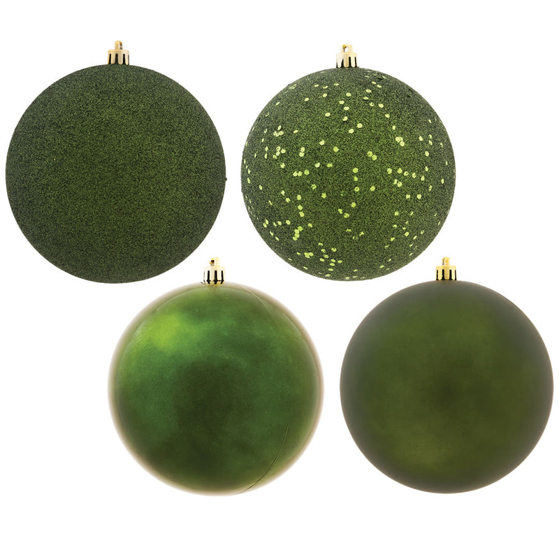 8" Moss Green Ball 4-Finish Assortment Pack of 4