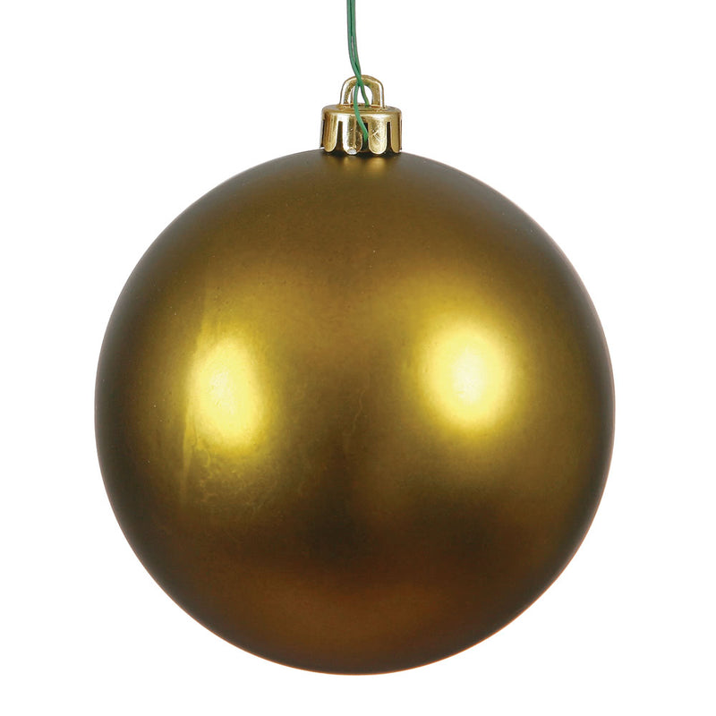 4" Olive Ball Ornament. Pack of 6