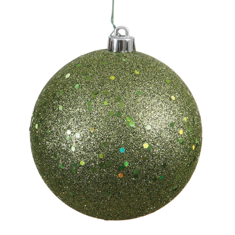 4" Olive Ball Ornament. Pack of 6