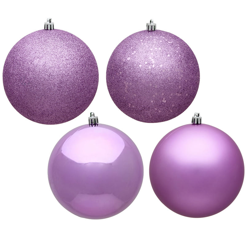 6" Orchid 4 Finish Ball Ornament Box of 4