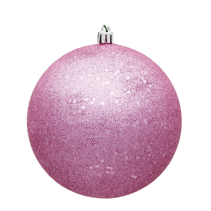 4" Pink Ball Ornament. Pack of 6