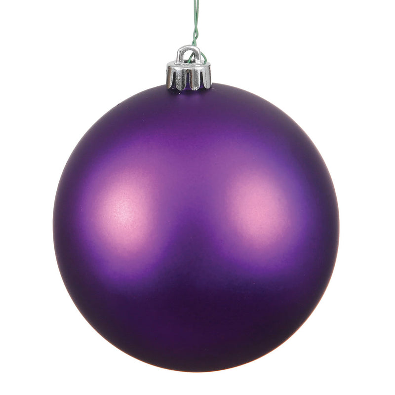 4" Plum Ball Ornament. Pack of 6