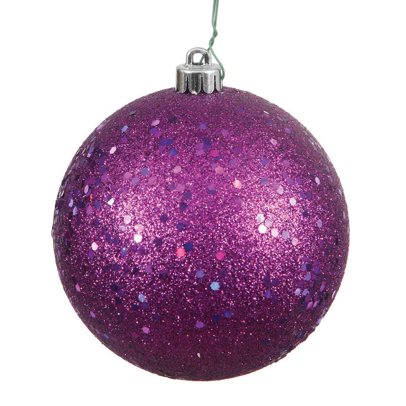 4" Plum Ball Ornament. Pack of 6