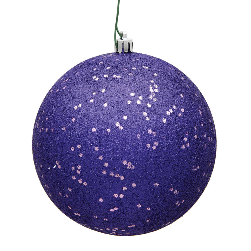 4" Purple Ball Ornament. Pack of 6