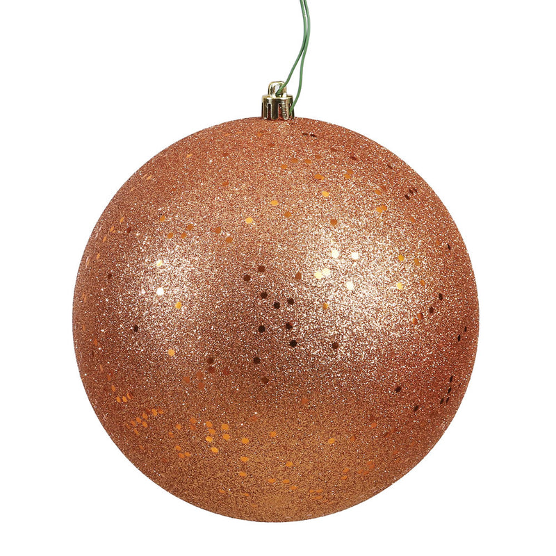 4" Rose Gold Ball Ornament. Pack of 6