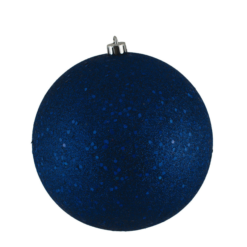 4" Sea Blue Ball Ornament. Pack of 6