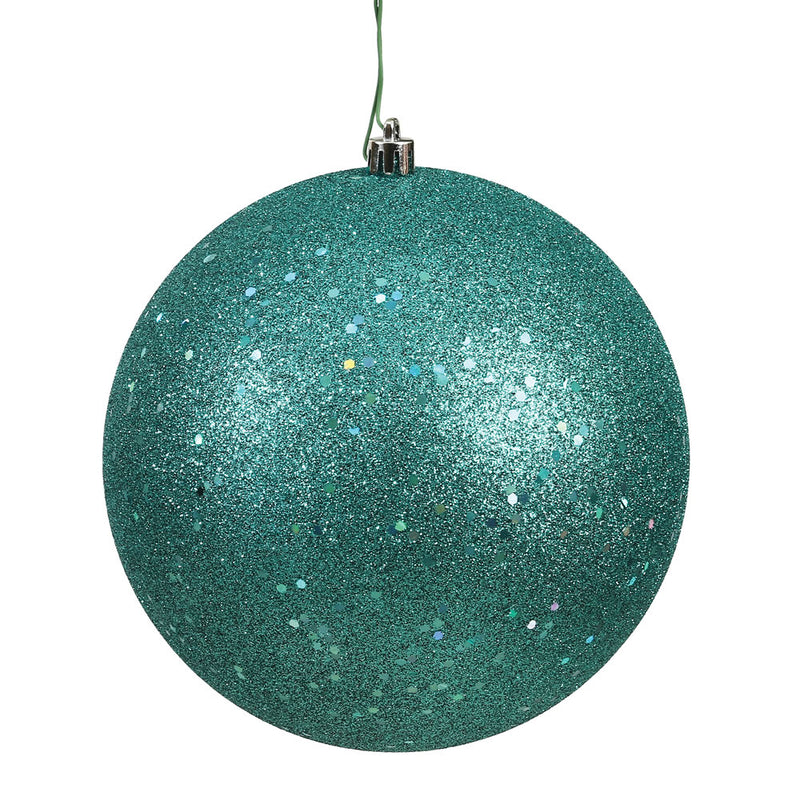 4" Teal Ball Ornament. Pack of 6