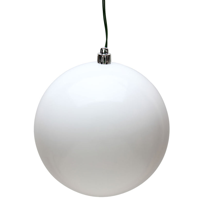 3" White Ball Ornament. Pack of 12