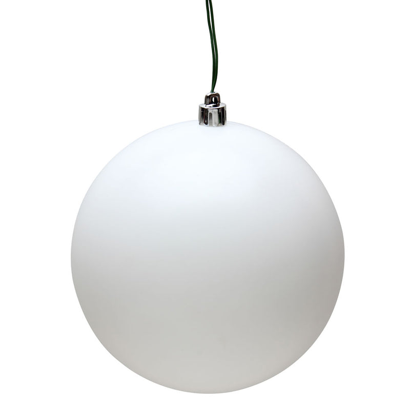 3" White Ball Ornament. Pack of 12