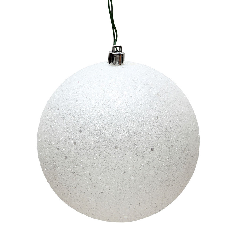 4" White Ball Ornament. Pack of 6