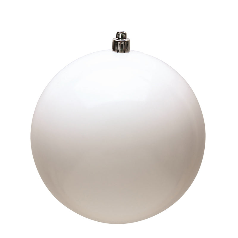 3" White Ball Ornament. Pack of 12