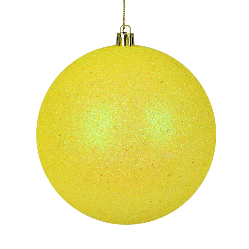 2.4" Yellow Ball Ornaments. Assorted Pack of 24