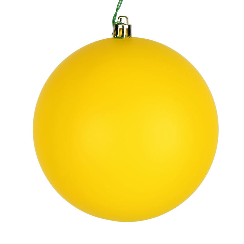 3" Yellow Ball Ornament. Pack of 12