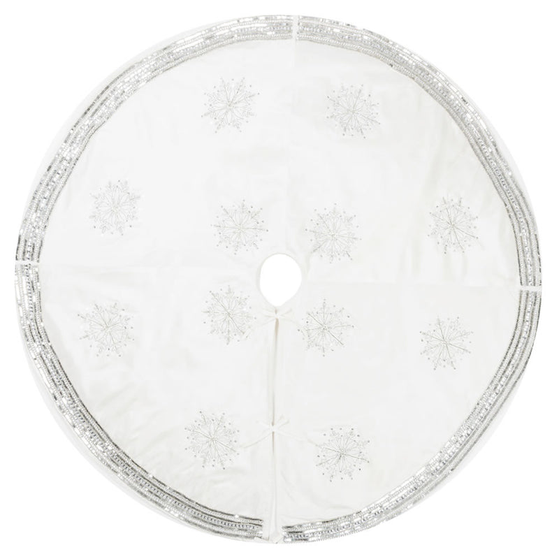 60" Banded Snowflake Tree Skirt