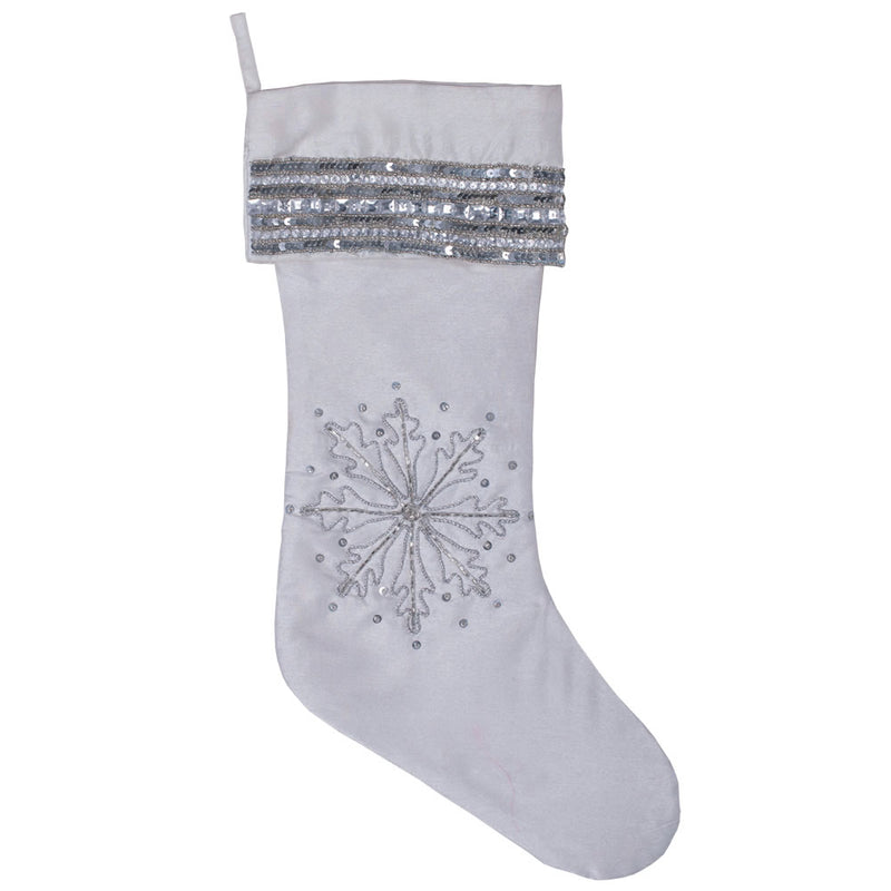 8" x 19" Banded Snowflake Stocking