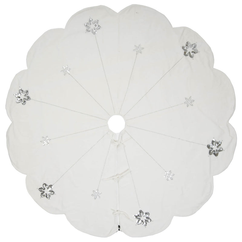 60" Silver Flakes Collection Tree Skirt