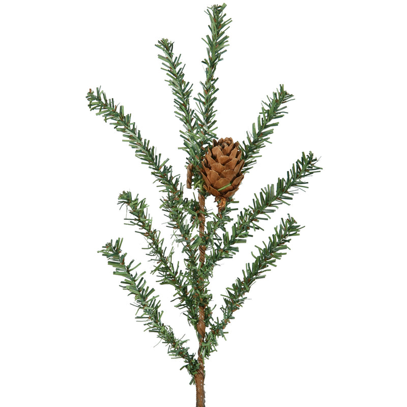 18" Carmel Pine Tabletop Tree with Cones and Burlap Base