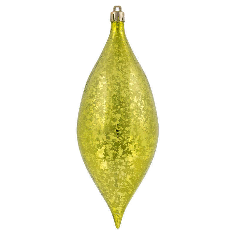 7" Lime Shiny Mercury Drop Ornaments Set of 4