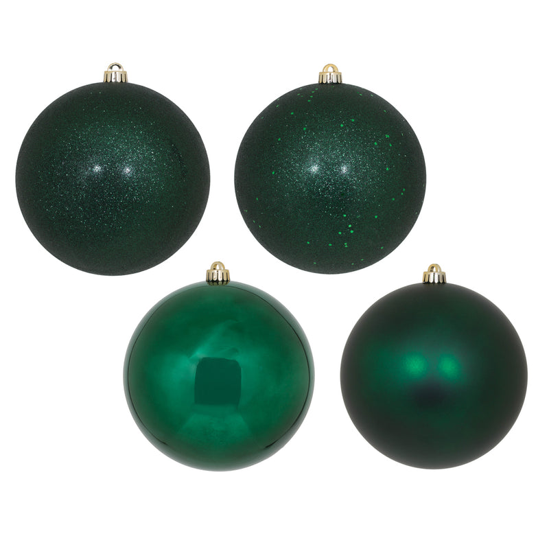 8" Midnight Green Ball 4-Finish Assortment Pack of 4