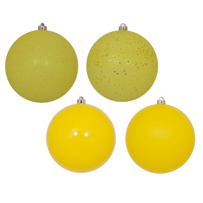 8" Yellow Ball 4-Finish Assortment Pack of 4